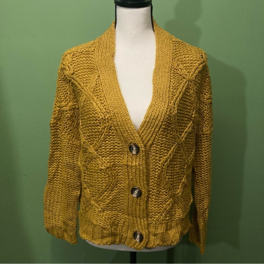 Cozy Rag Supply Mustard oversized Knit Cardigan